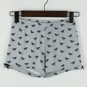 Monkeybar Buddies Derby Days Girls Size 10 Gray Black Horse Gymnastics Shorts